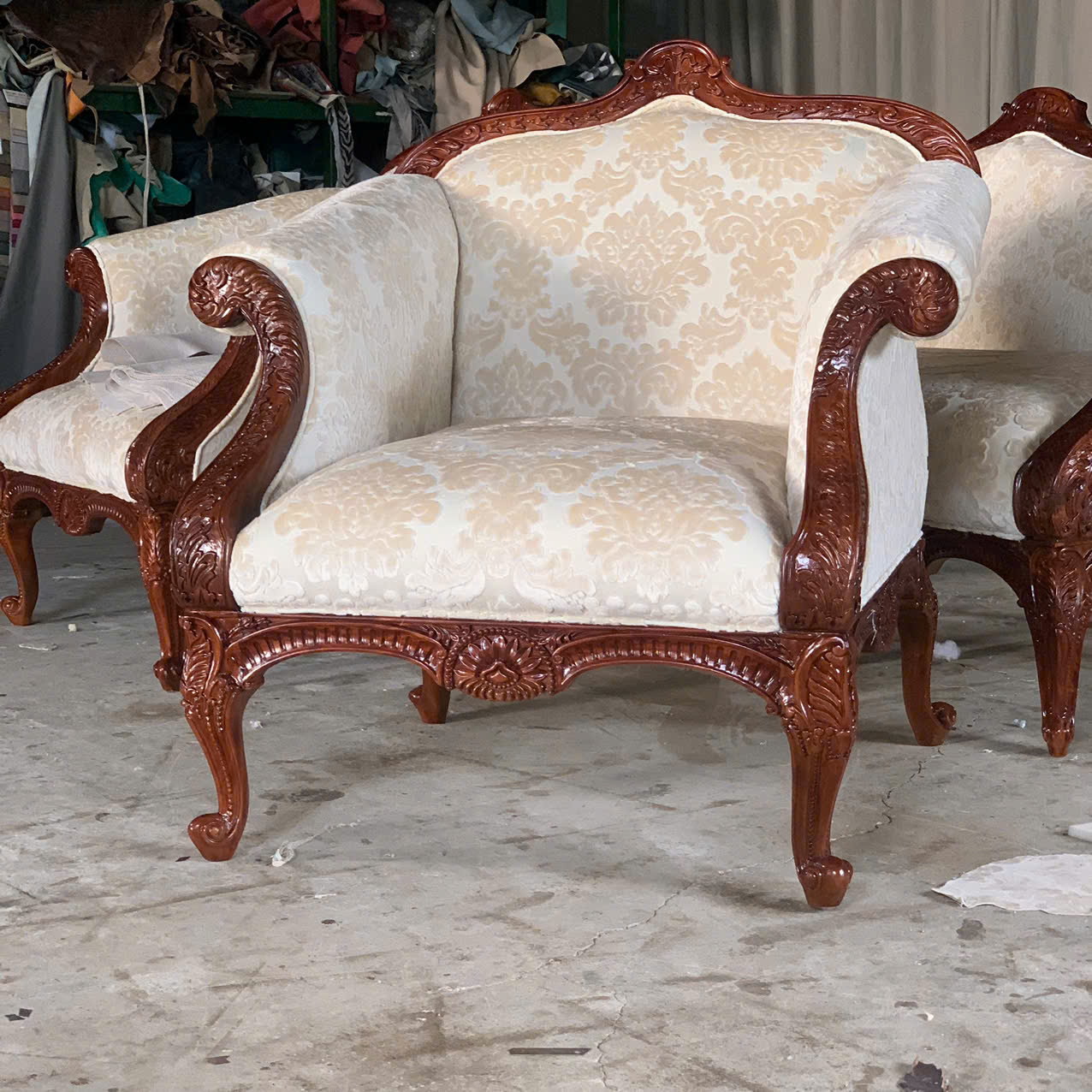 BỘ SOFA CỔ ĐIỂN ALTHORP LOUIS 15 BỌC VẢI NHUNG